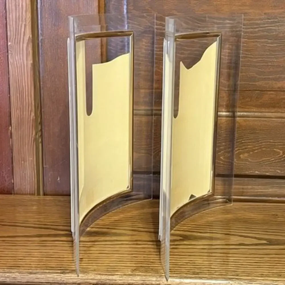 Vintage Curved 8x10 Picture Photo Frames Gold Tone Trim Modern Desk Set Of 2